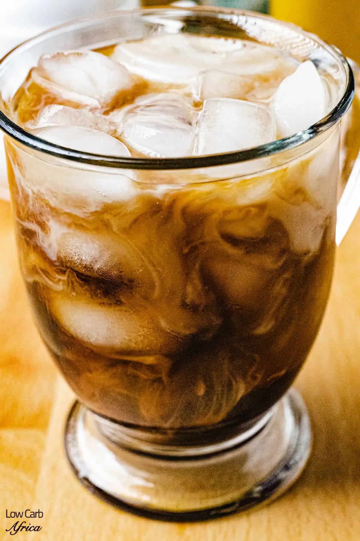 keto iced coffee in a cup.