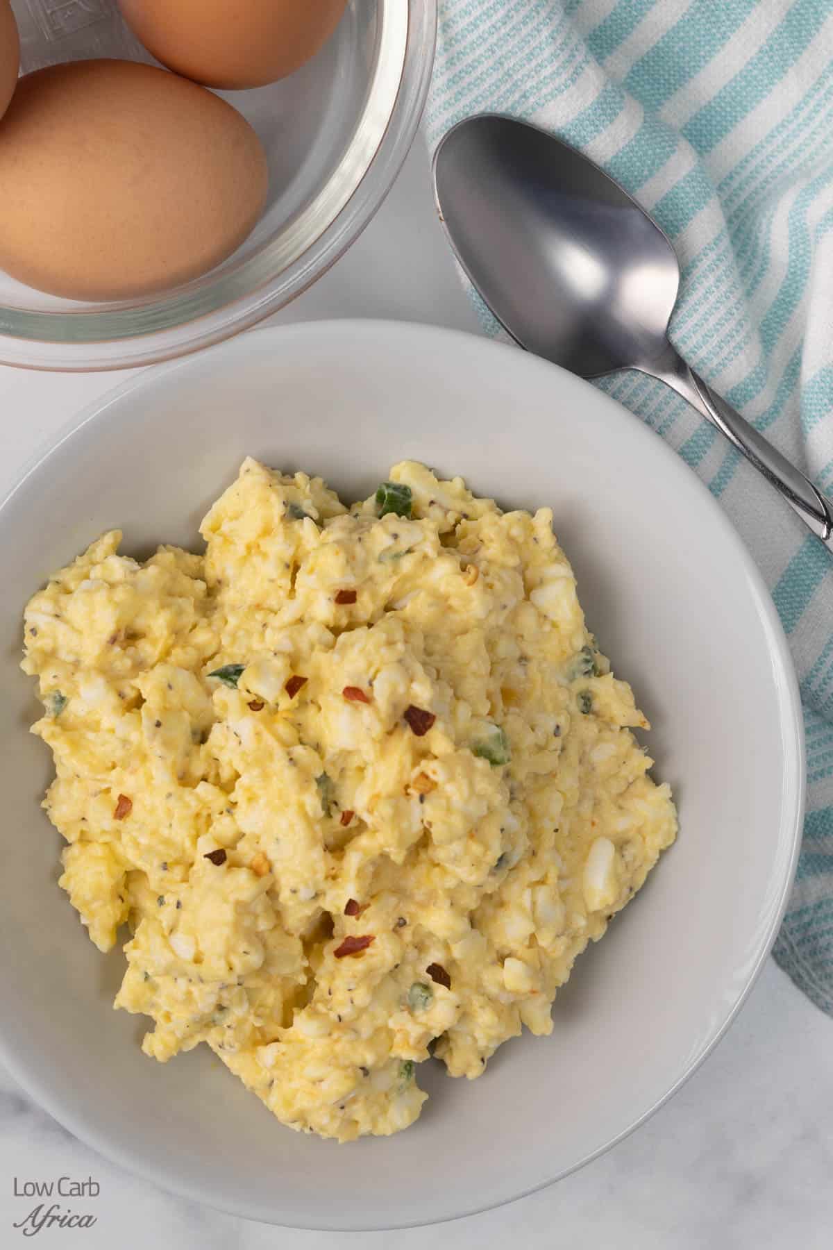 egg salad with eggs on the side