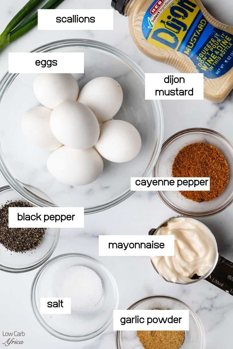 boiled eggs, mayonnaise, spices