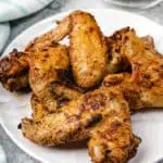 Ninja Foodi Chicken Wings on a white plate