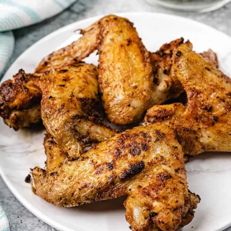 Ninja Foodi Chicken Wings on a white plate