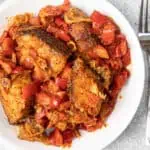 closeup of fried croaker fish