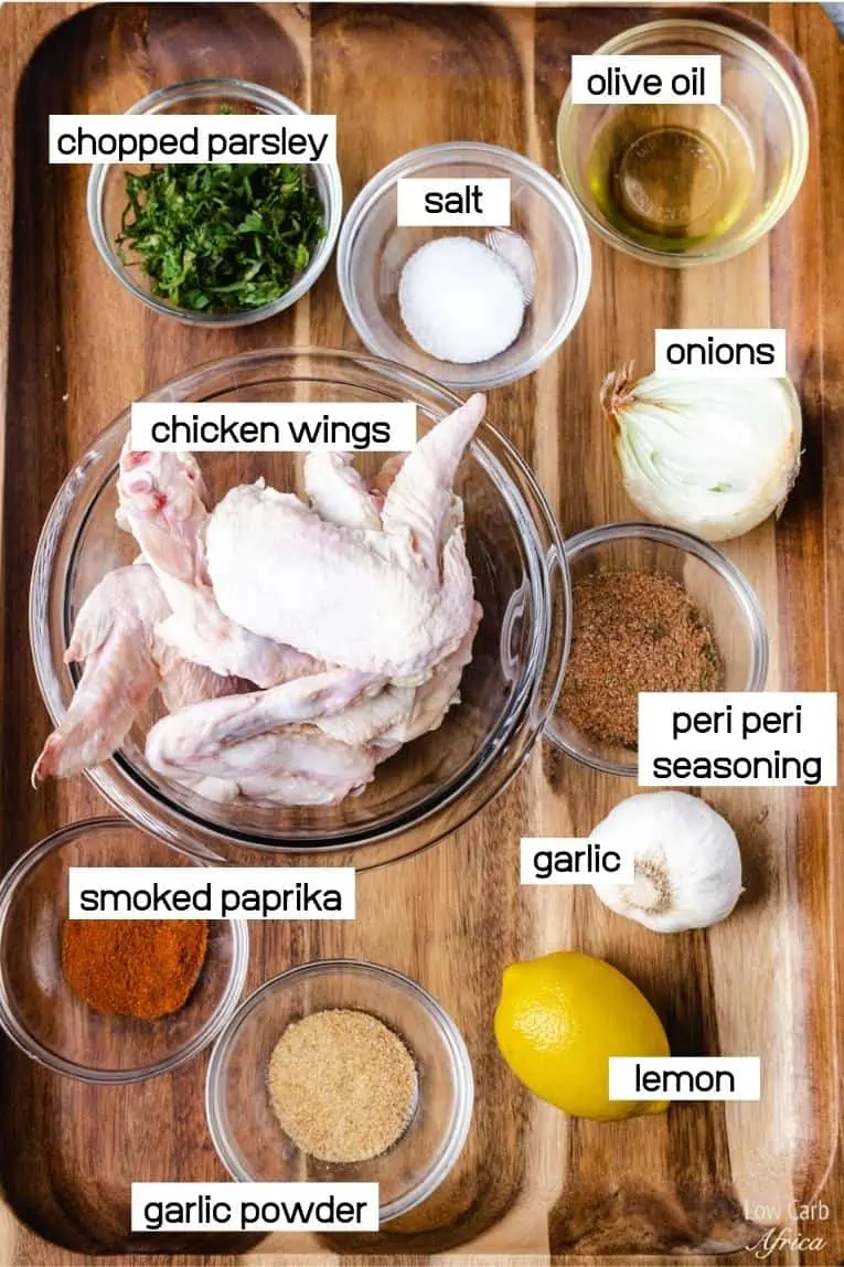 chicken wings, olive oil, spices
