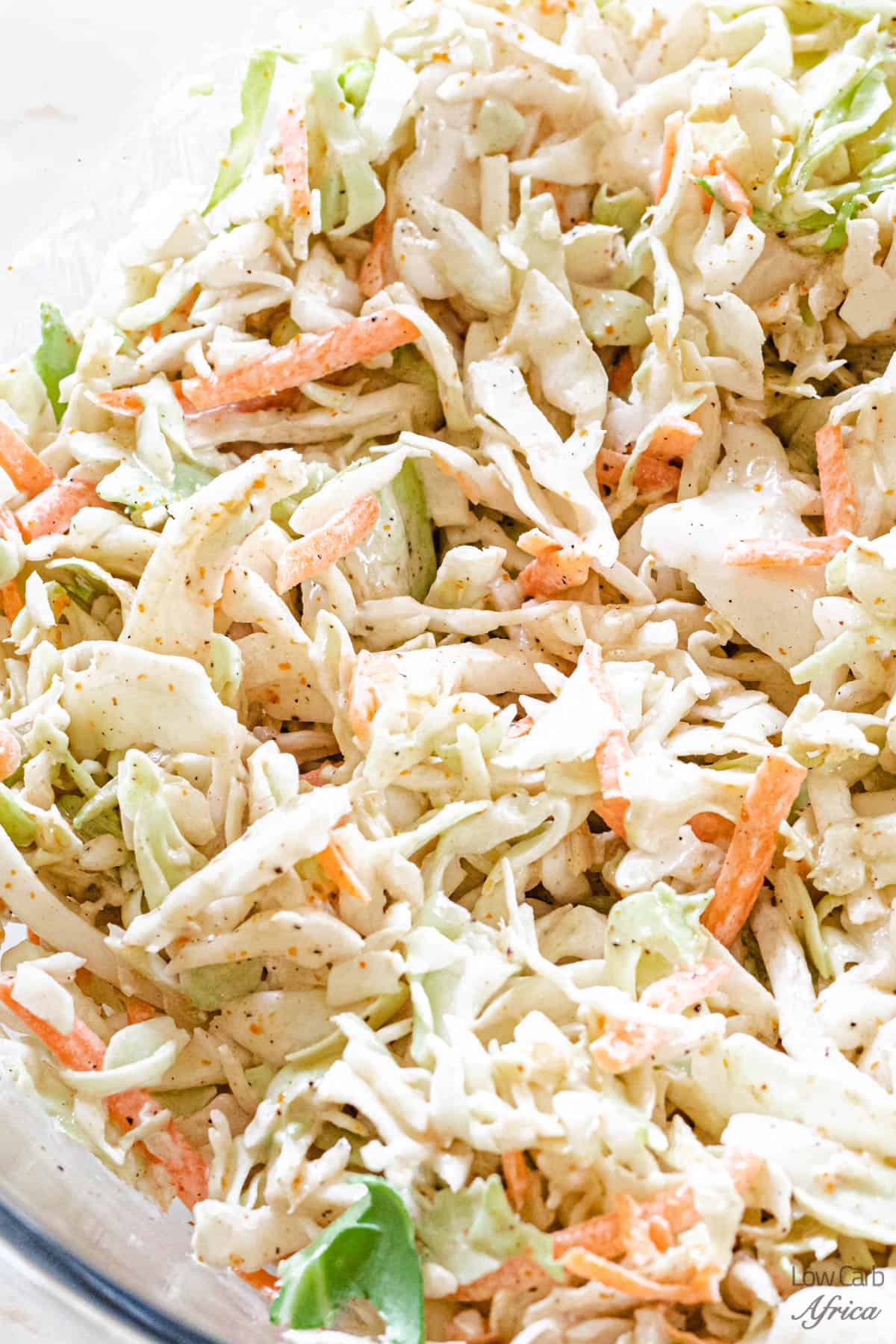 low carb keto coleslaw in a bowl