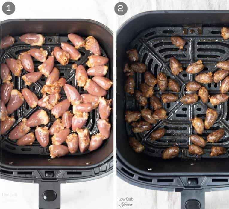 cooking chicken hearts in an air fryer