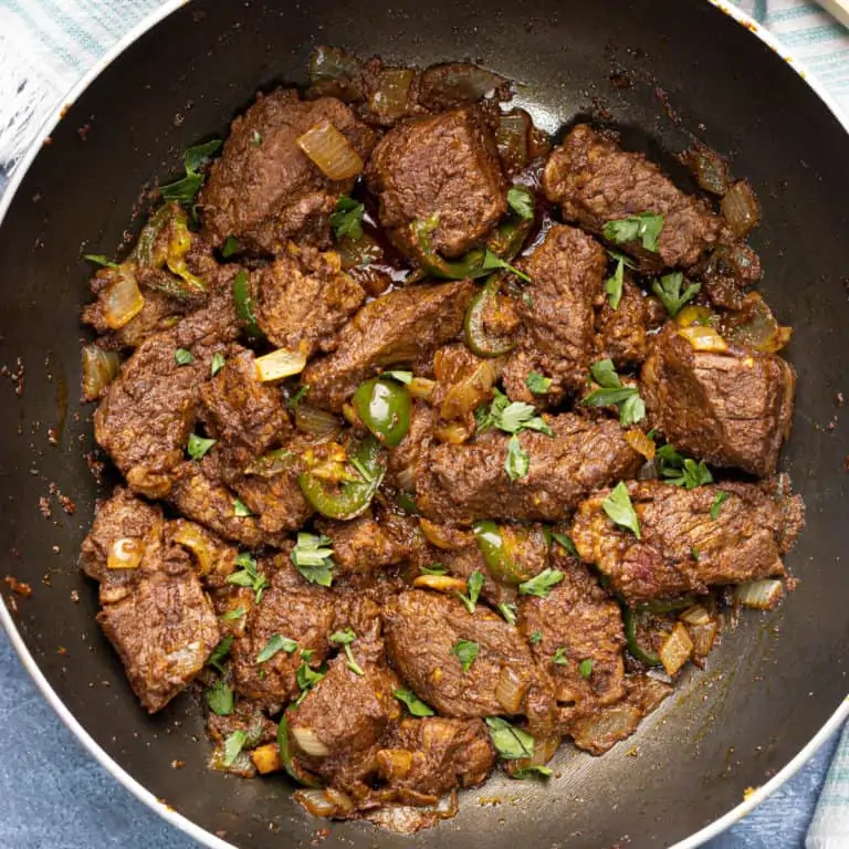 Egyptian Beef Tibs Recipe in a pan