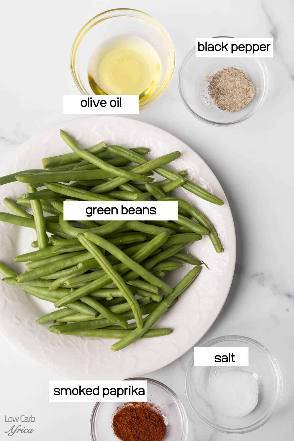 green beans, spices