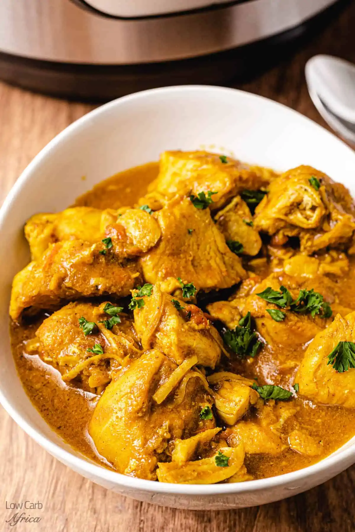 instant pot chicken curry ready to serve
