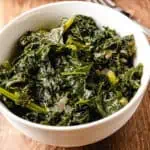instant pot kale in a white bowl