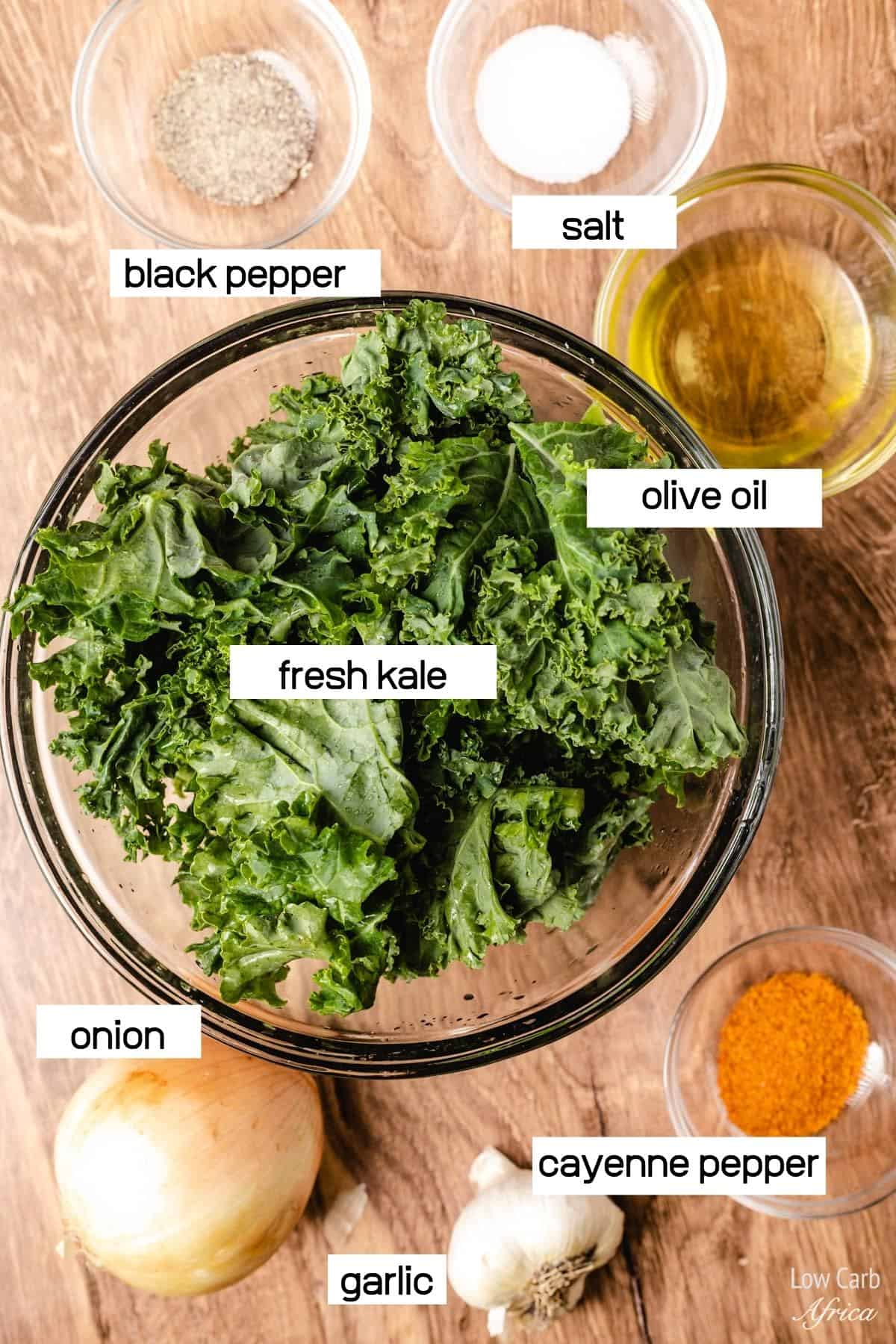 fresh kale, olive oil, spices