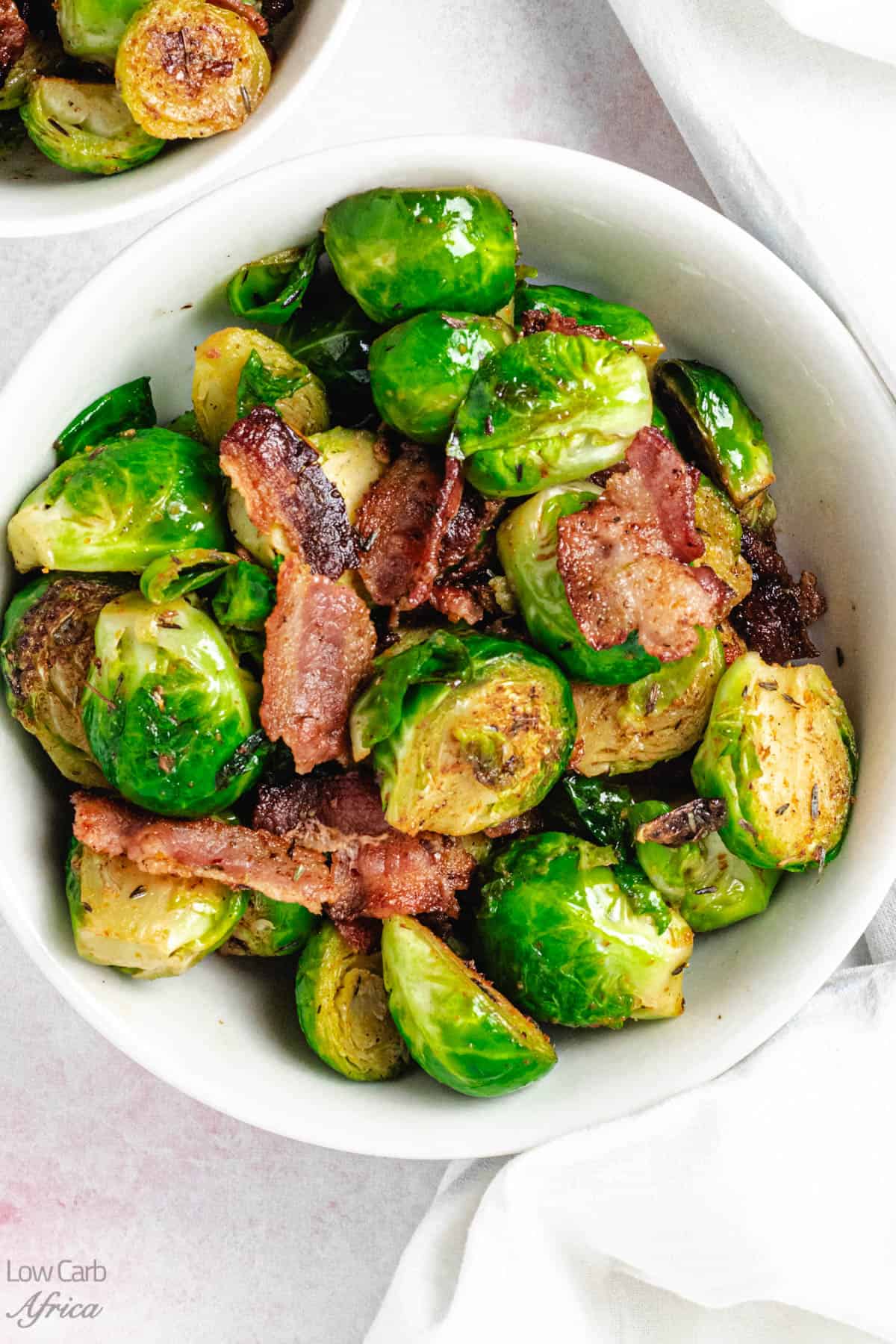 Fried Brussels Sprouts bacon ready to eat