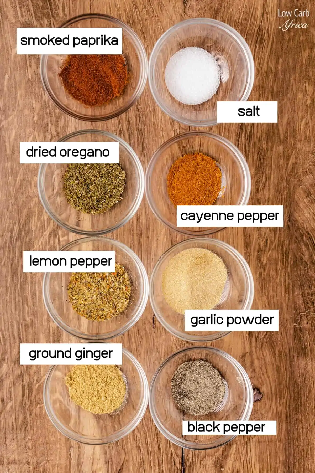 dried oregano, cayenne pepper and other spices
