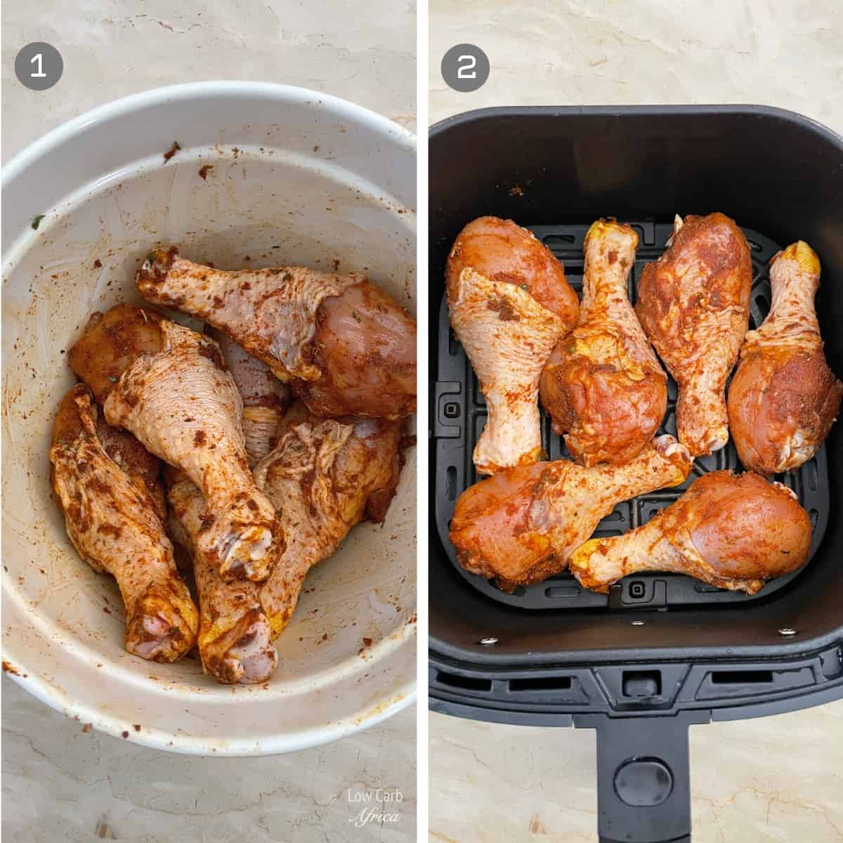 How to make chicken legs in an air fryer.