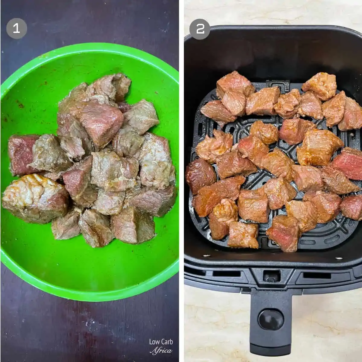 how to make air fryer steak bites