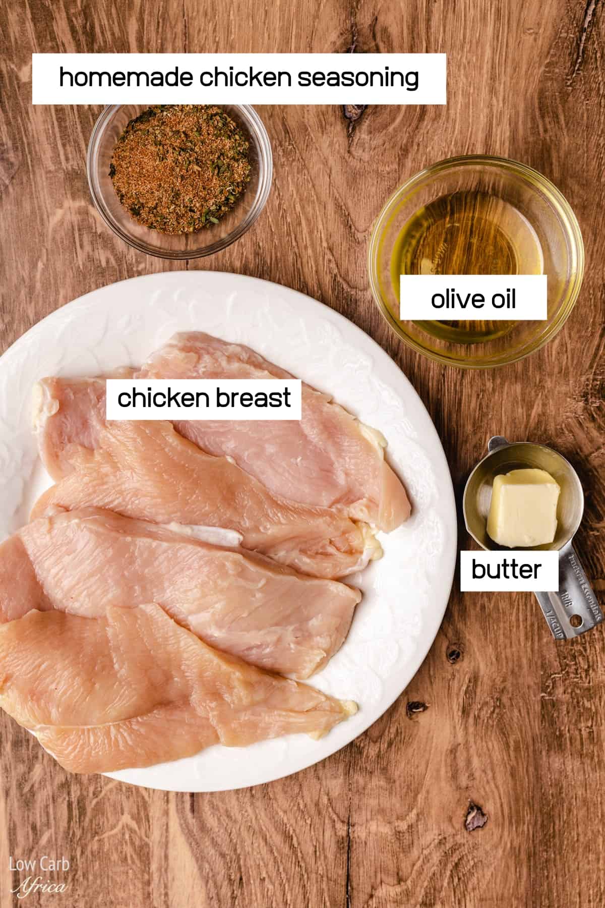 Ingredients for frying chicken breast