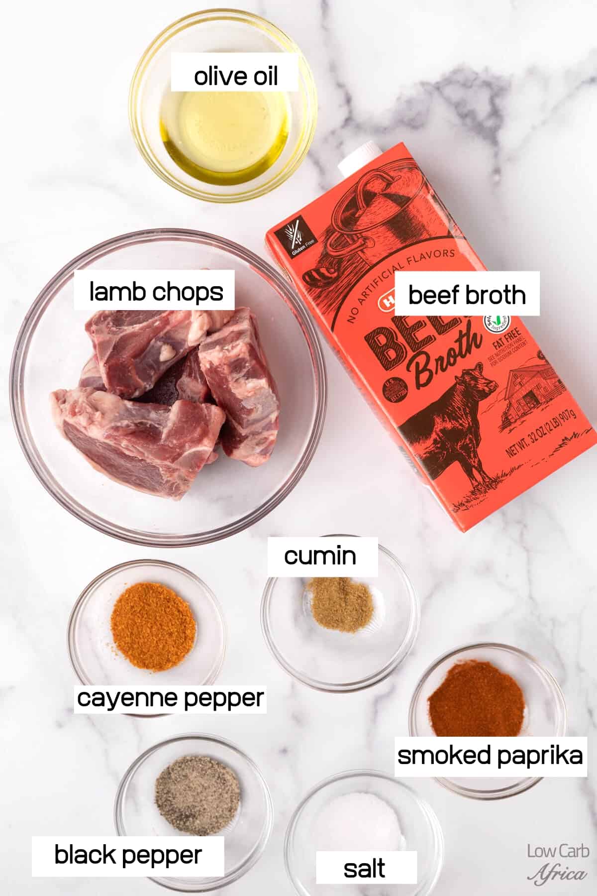 Ingredients for making lamb chops in the Instant Pot.