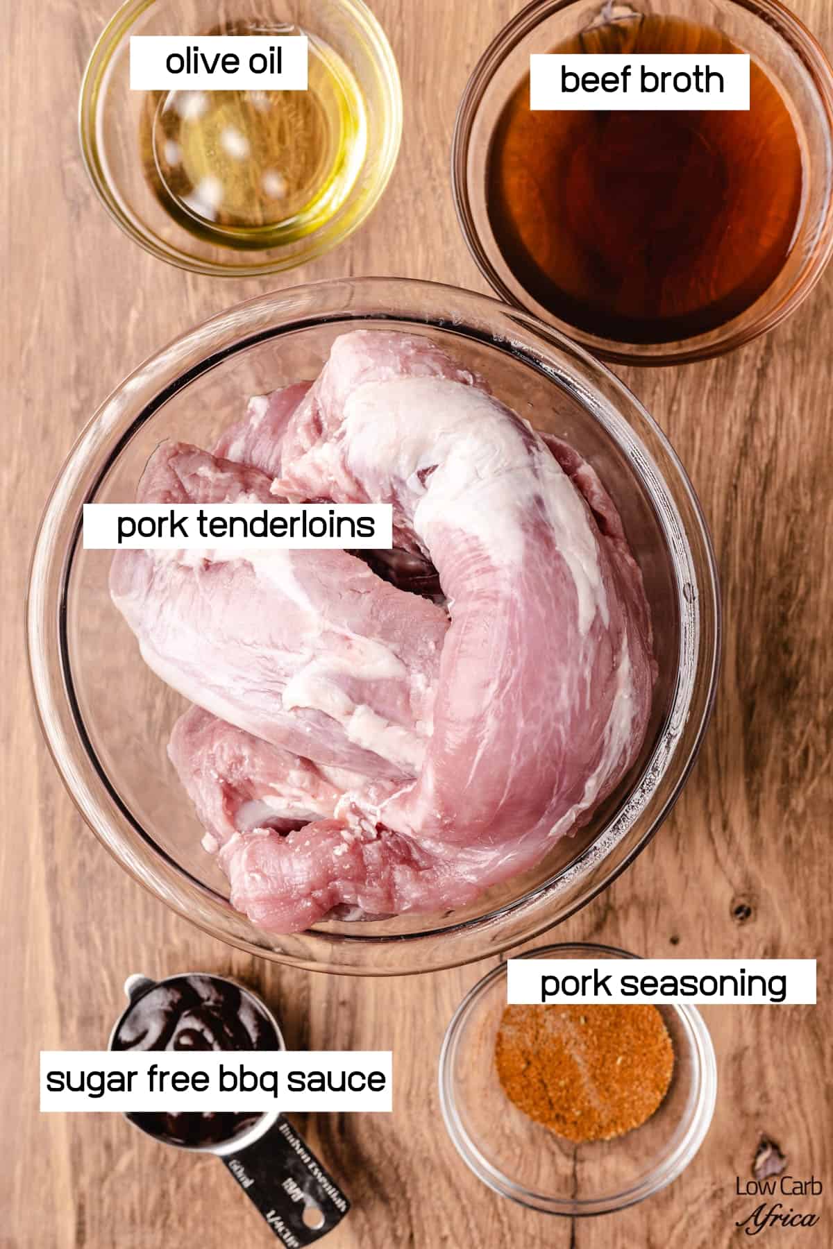 Ingredients for making pork belly