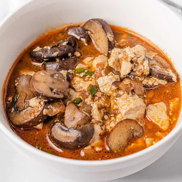 Tofu Soup in a white bowl