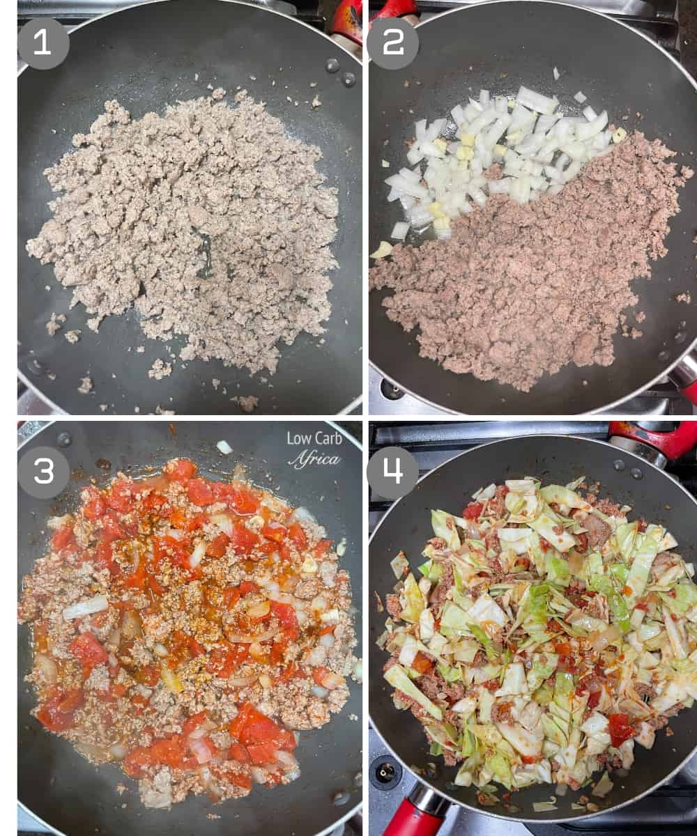 Instructions for how to make cabbage and minced meat recipe