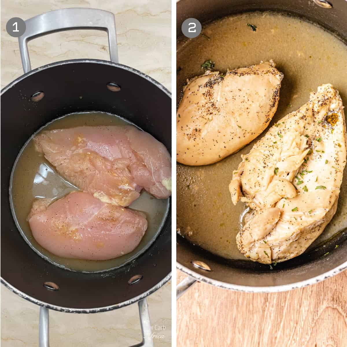 Steps for boiling chicken breast
