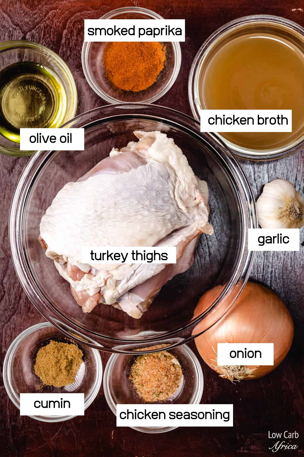 turkey thigh, broth, spices