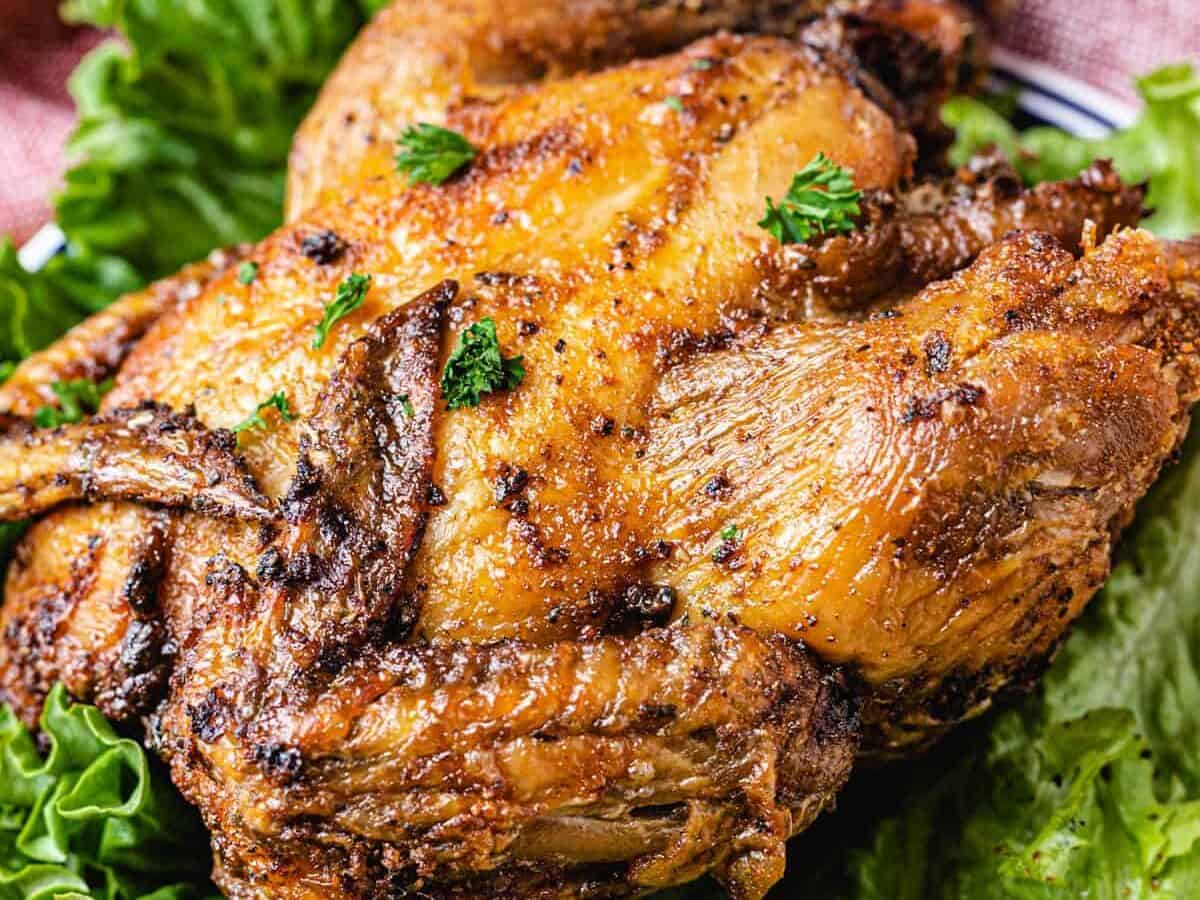 recipe for air fryer cornish hen with fresh herbs.