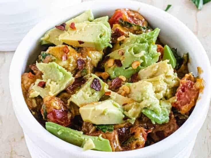 spicy salsa with avocado.