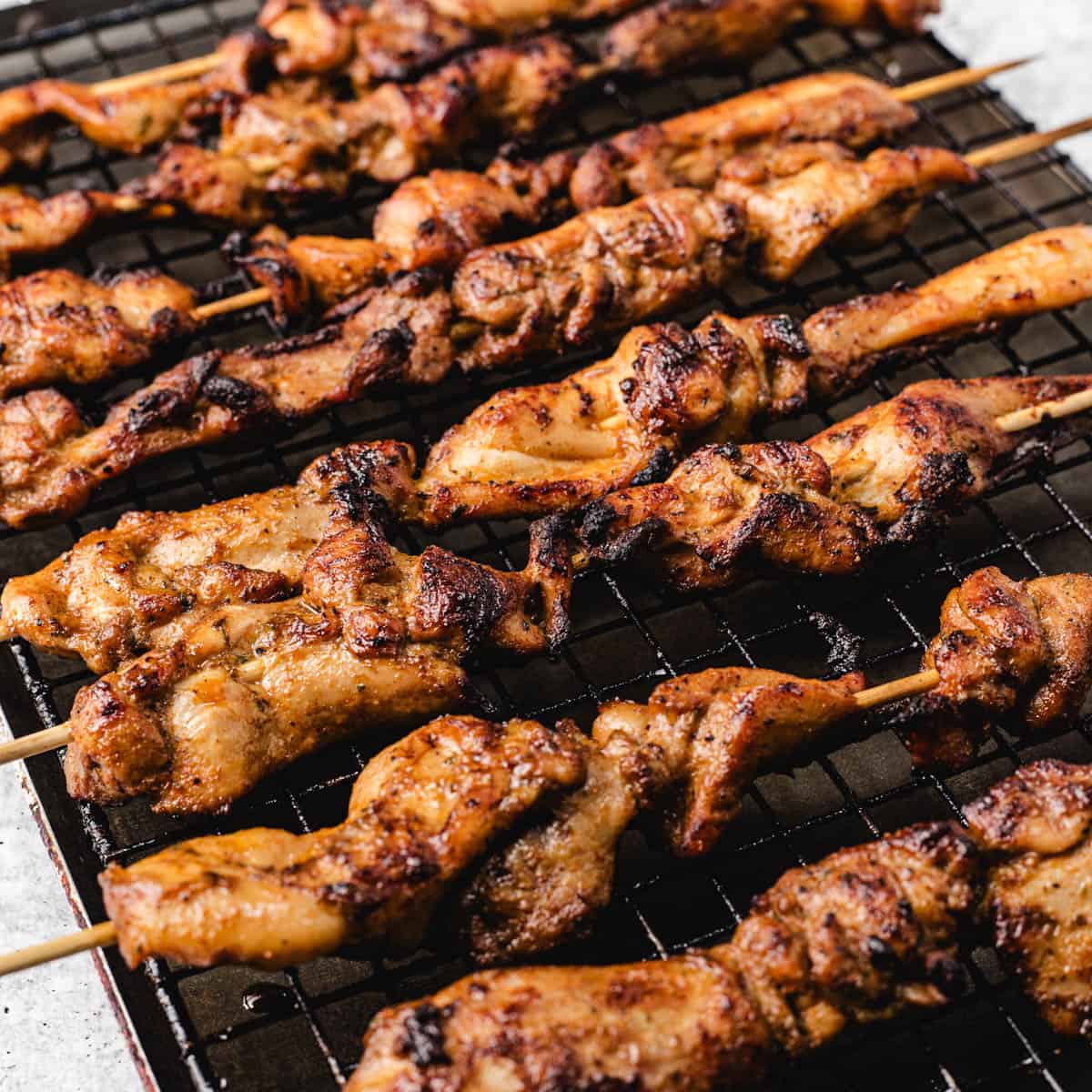 Chicken On A Stick skewers ready to eat