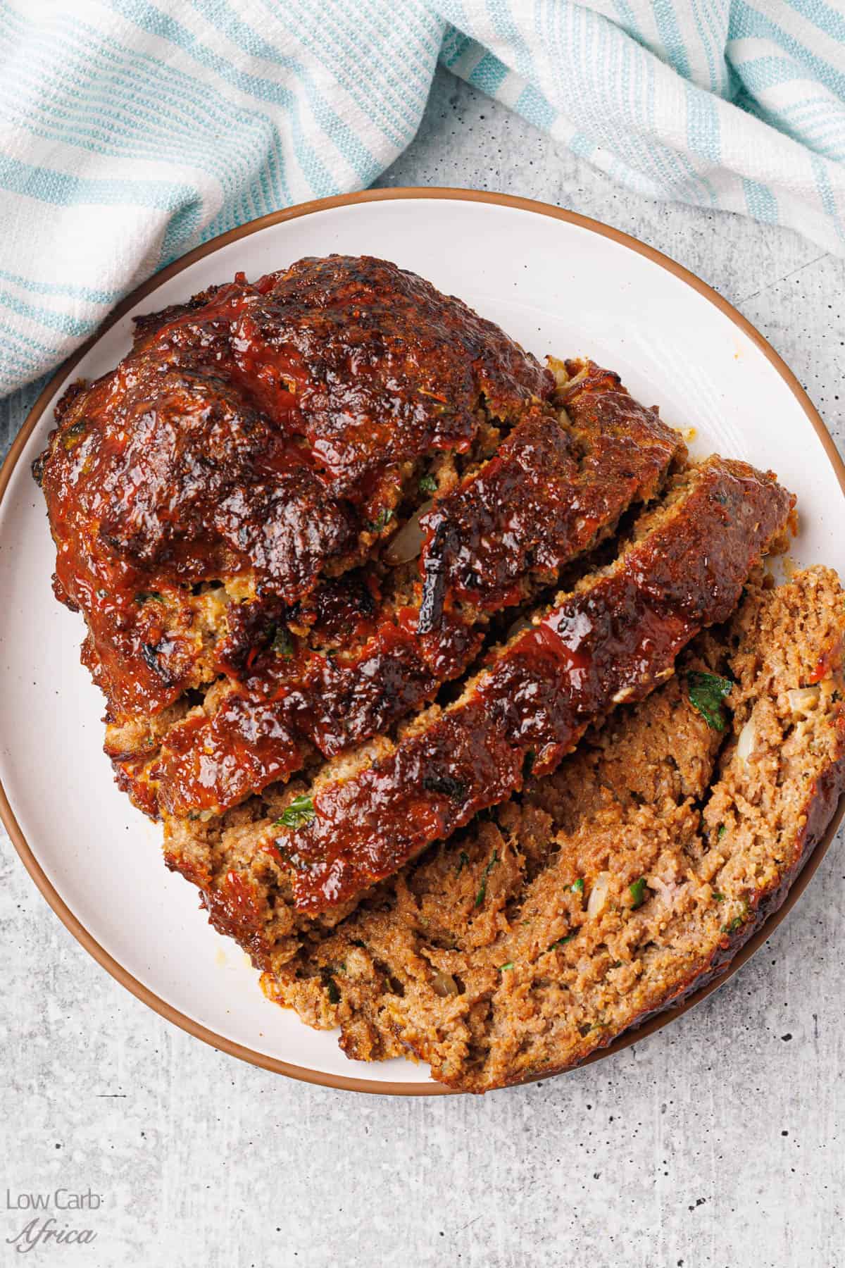 Air Fryer Meatloaf ready to eat