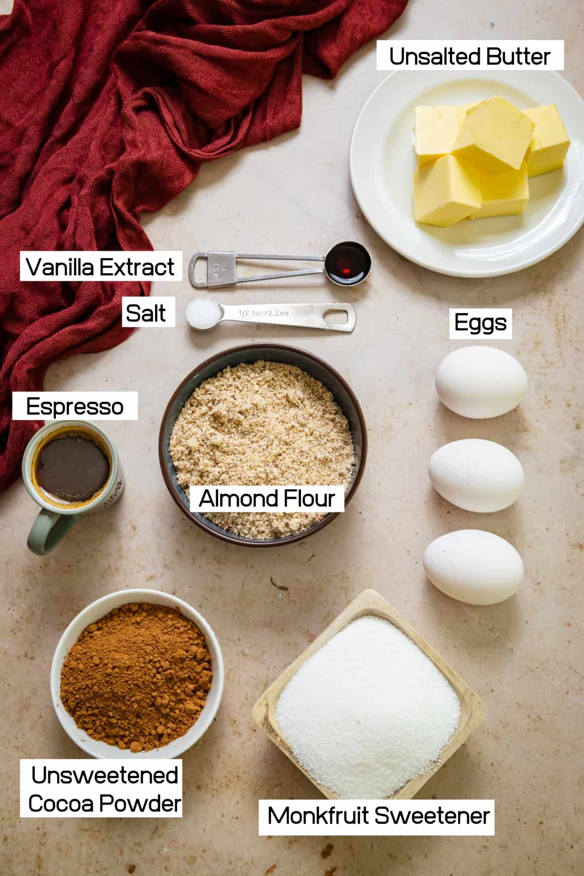 Keto Brownies - ingredients