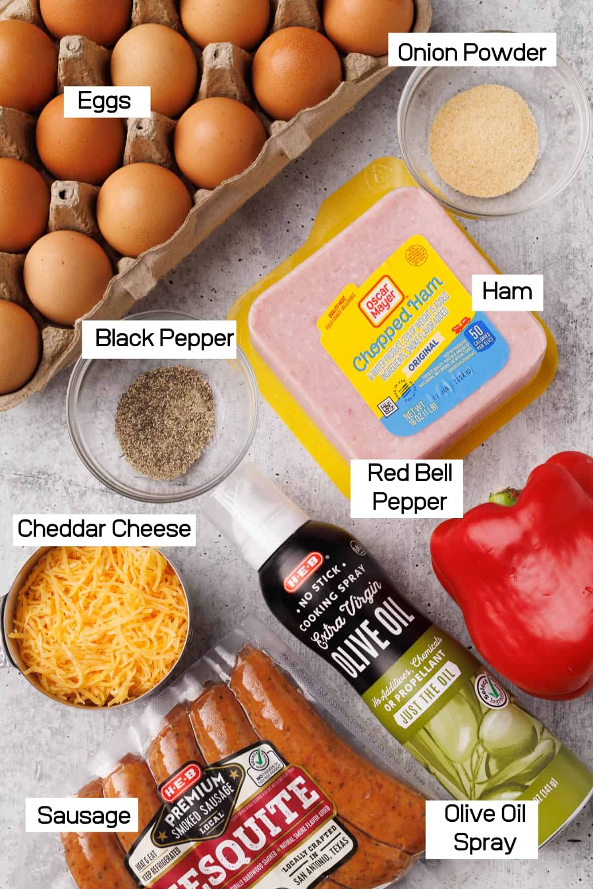 Ingredients to make Keto Egg Bites