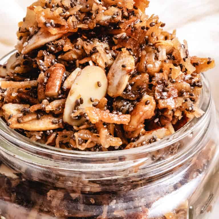 keto granola in a container