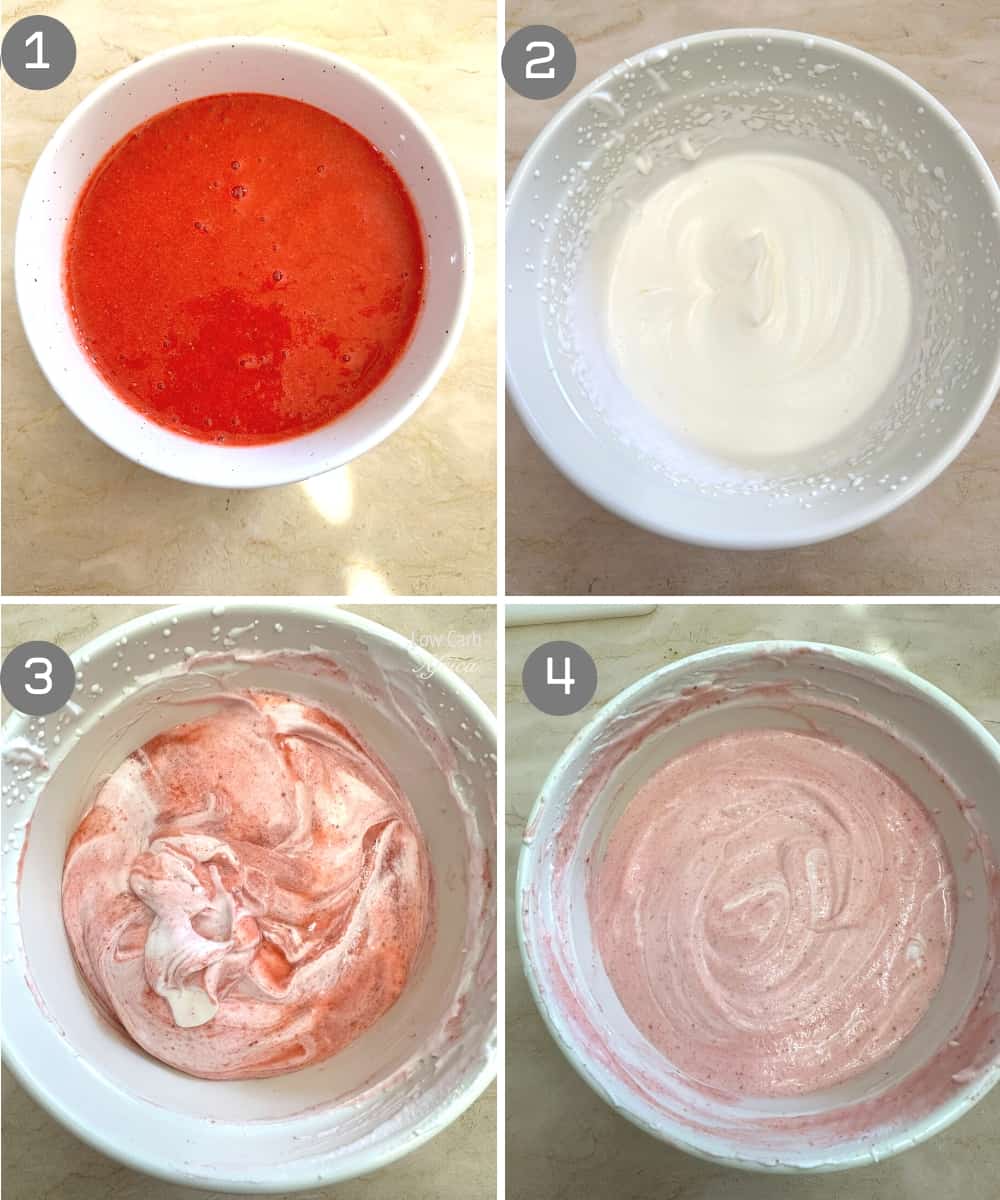 Steps in making Keto Strawberry Mousse 1