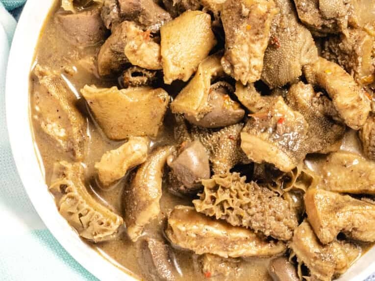 african pepper soup with kidney and tripe