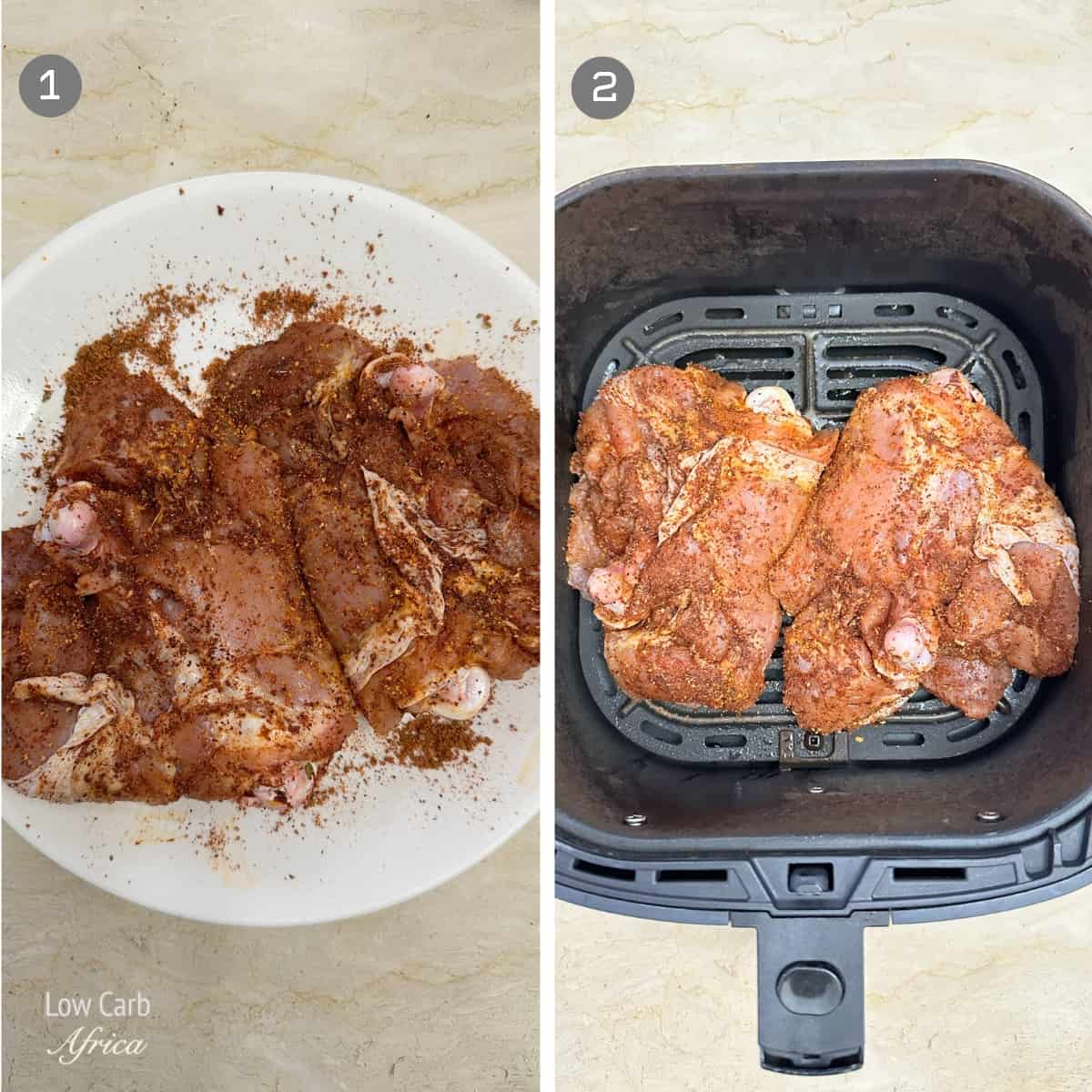 Steps on how to make Air Fryer Turkey Thighs