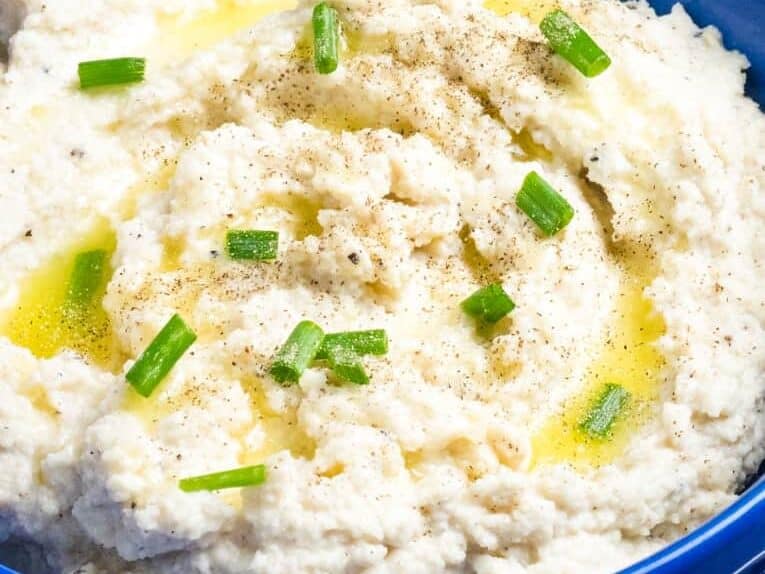 mashed cauliflower is a delightfully delicious low carb and keto side dish