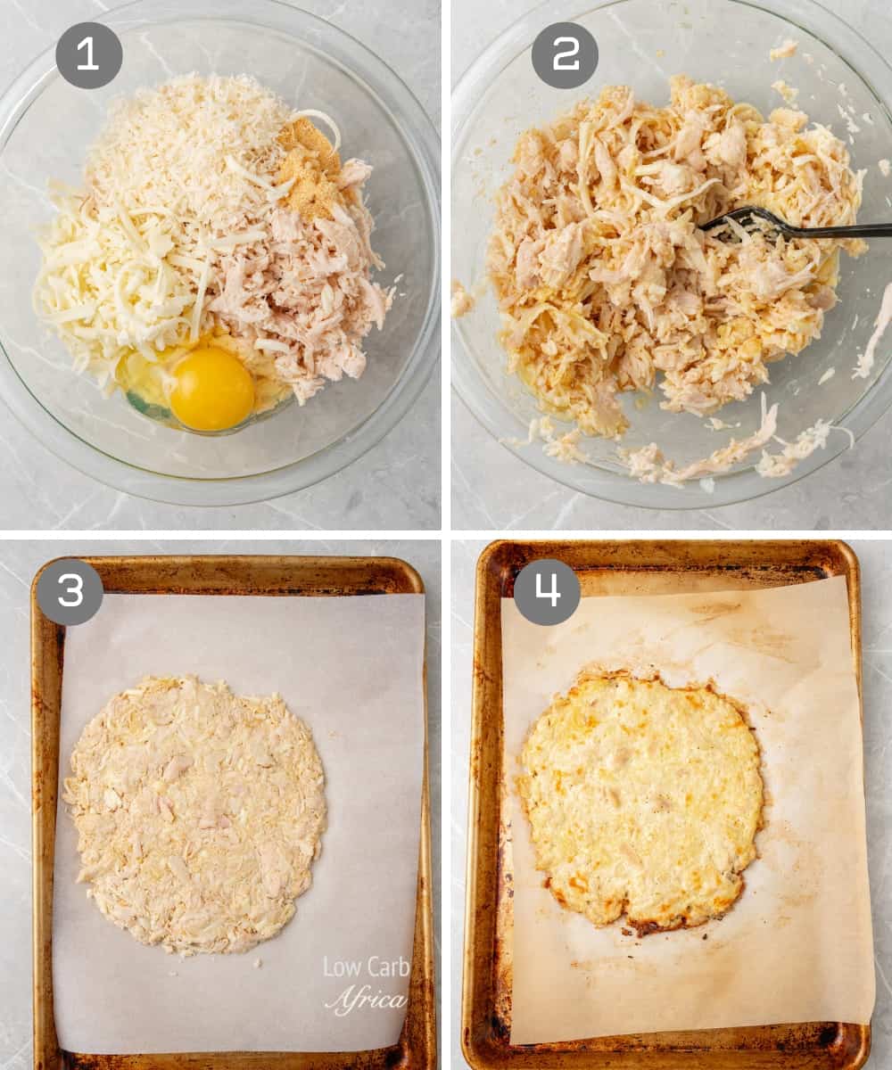 Steps to make a Chicken crust pizza