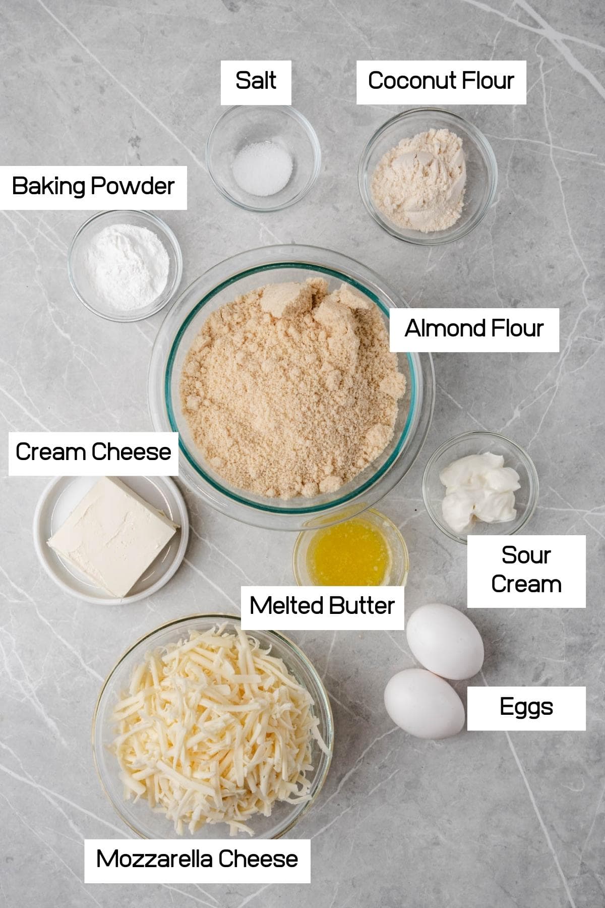 Cream cheese, almond flour and eggs