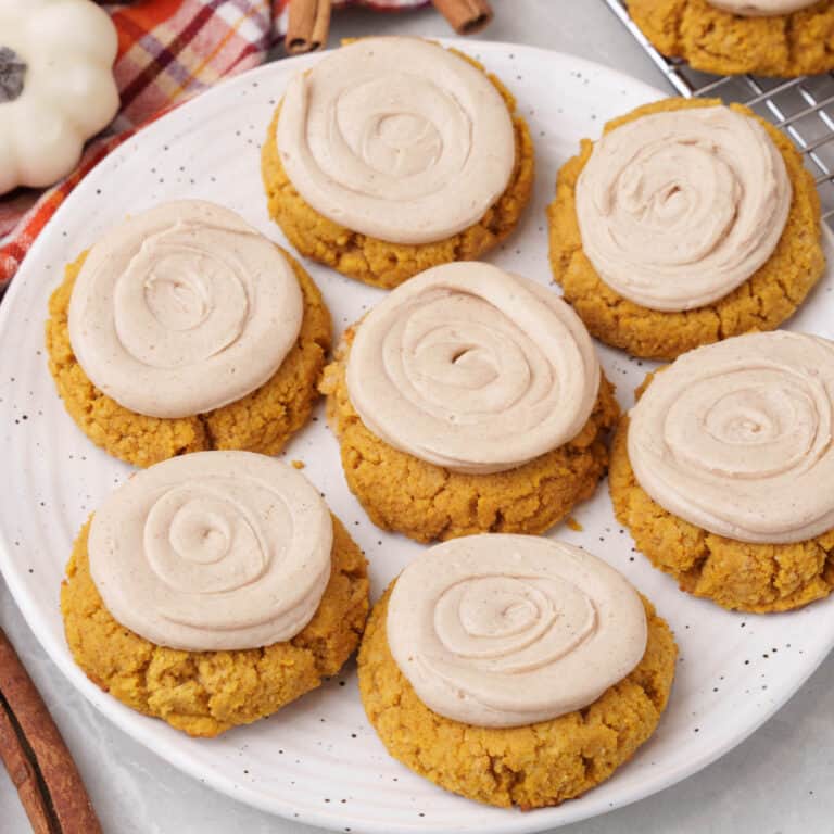 Keto Pumpkin cookies on a Plate