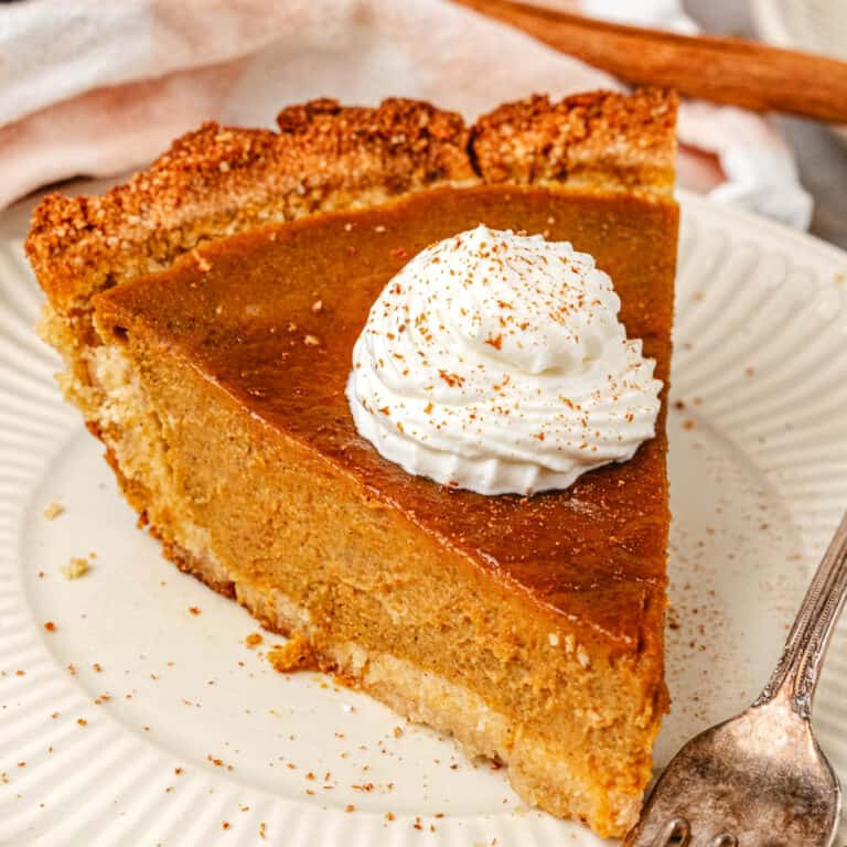 Keto Pumpkin pie on a plate
