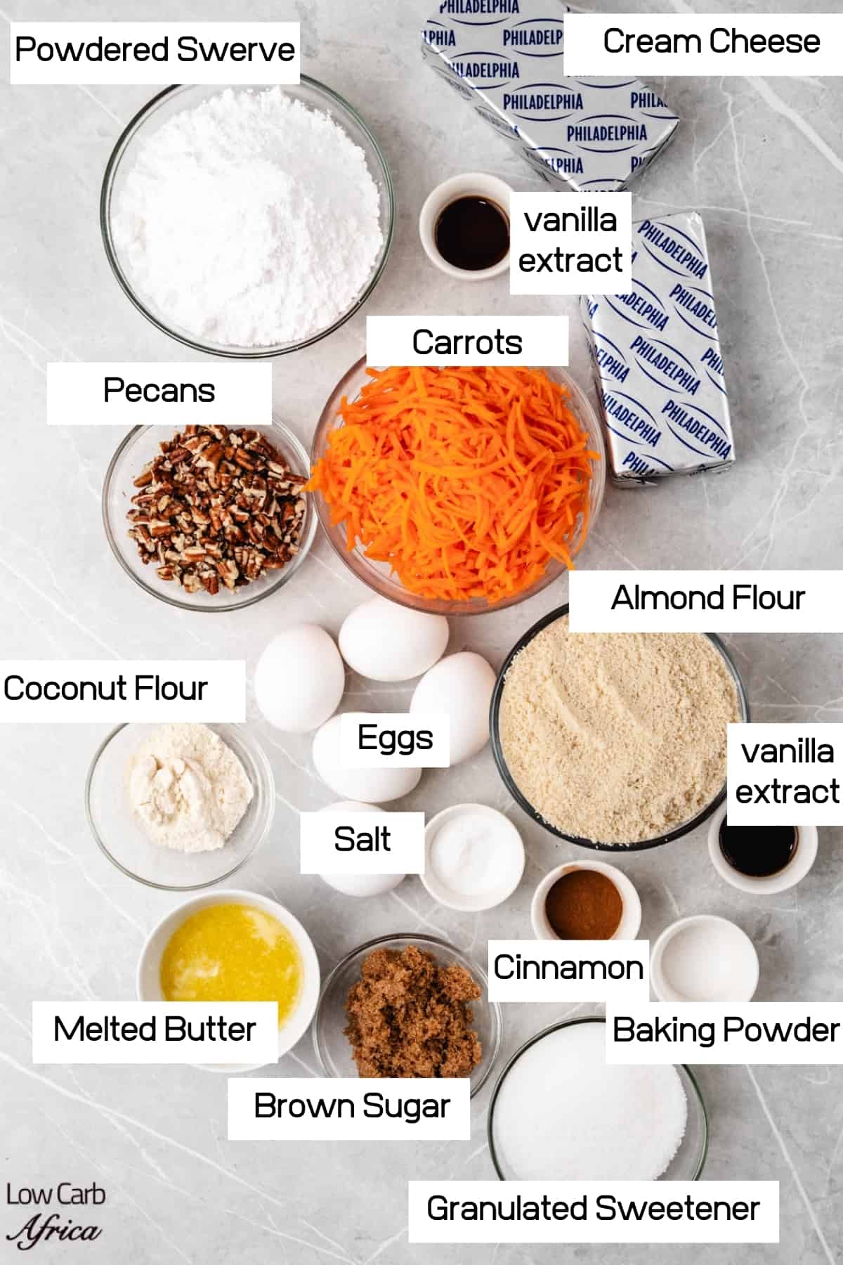 Keto Carrot Cake Ingredients