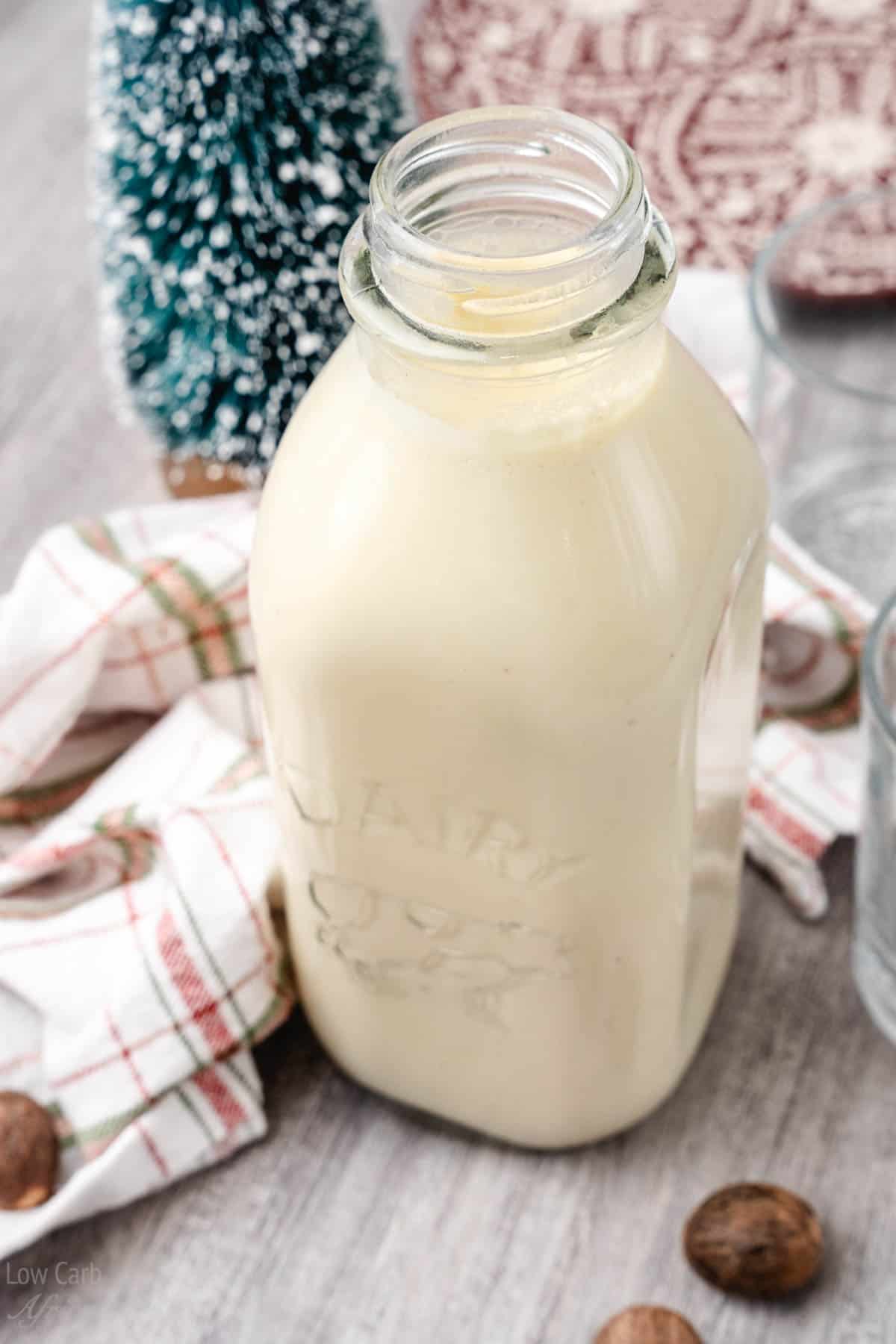 keto Eggnog in a container