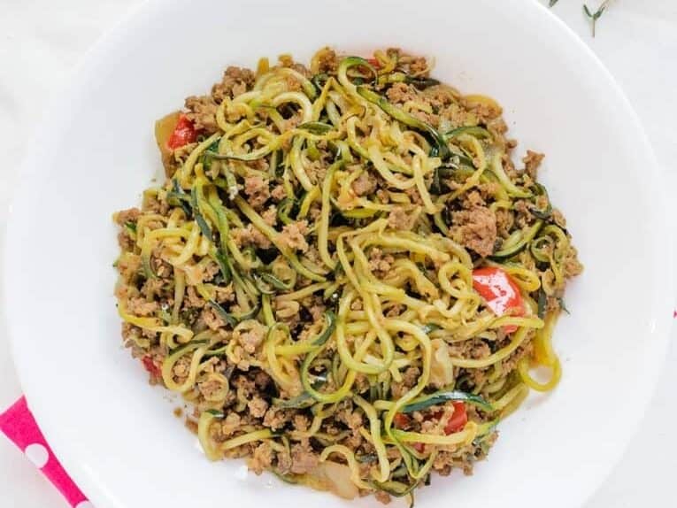 Zucchini and Ground Beef Stir Fry