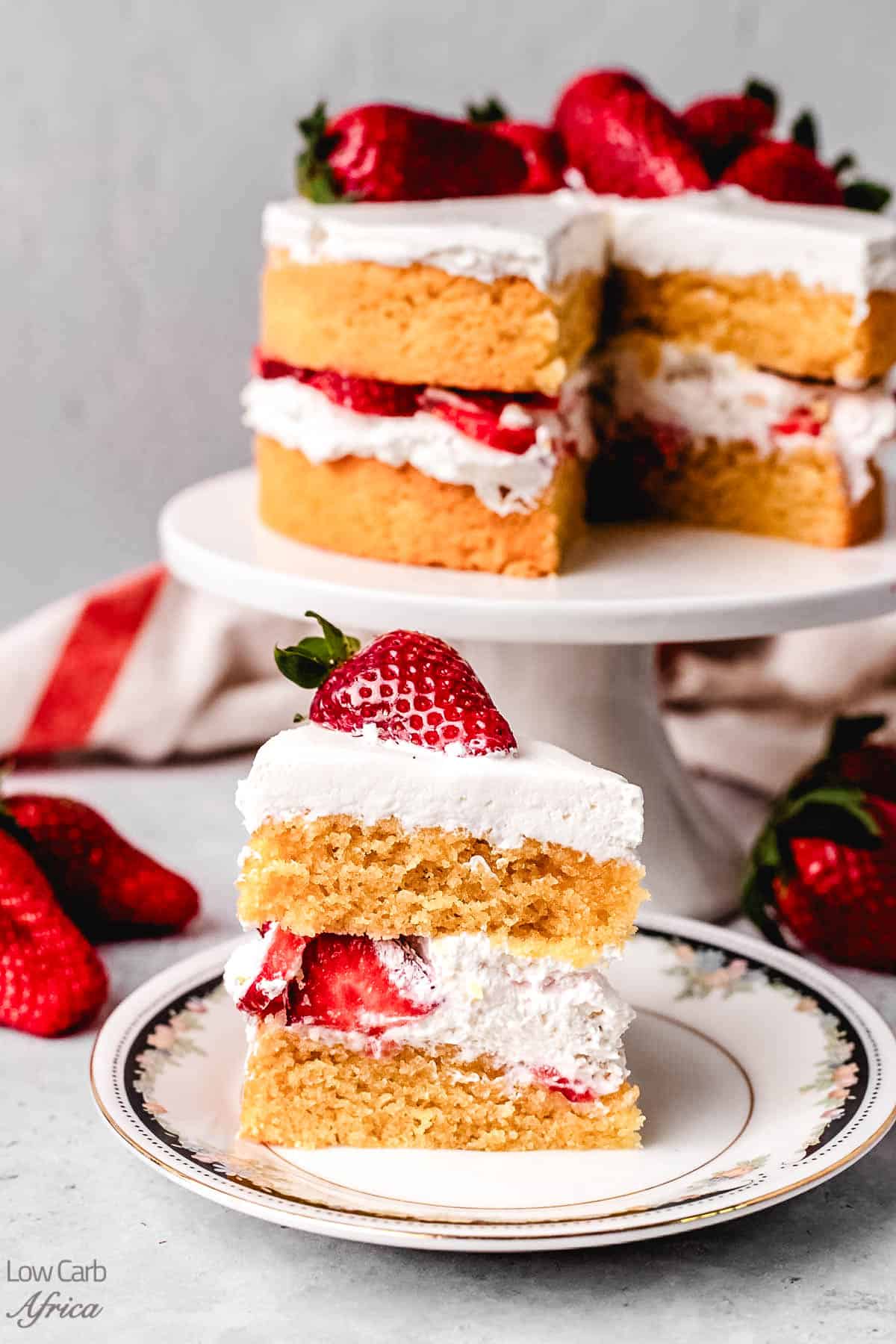 strawberry cake on a plate