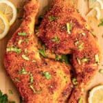 Air Fryer Chicken Leg Quarters Pinterest with garnish