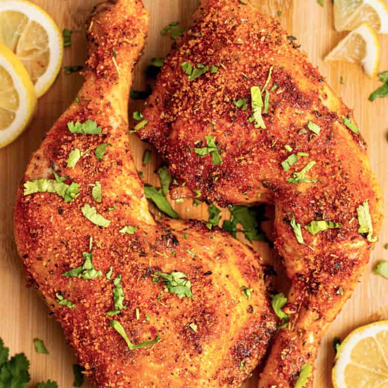 Air Fryer Chicken Leg Quarters Pinterest with garnish