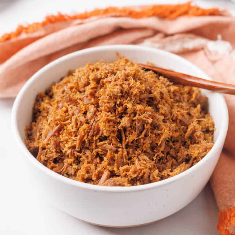 meat floss on a bowl