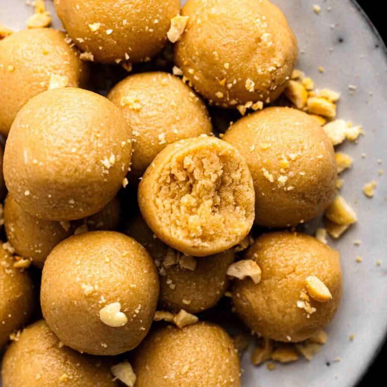 keto peanut butter fat bomb on a plate