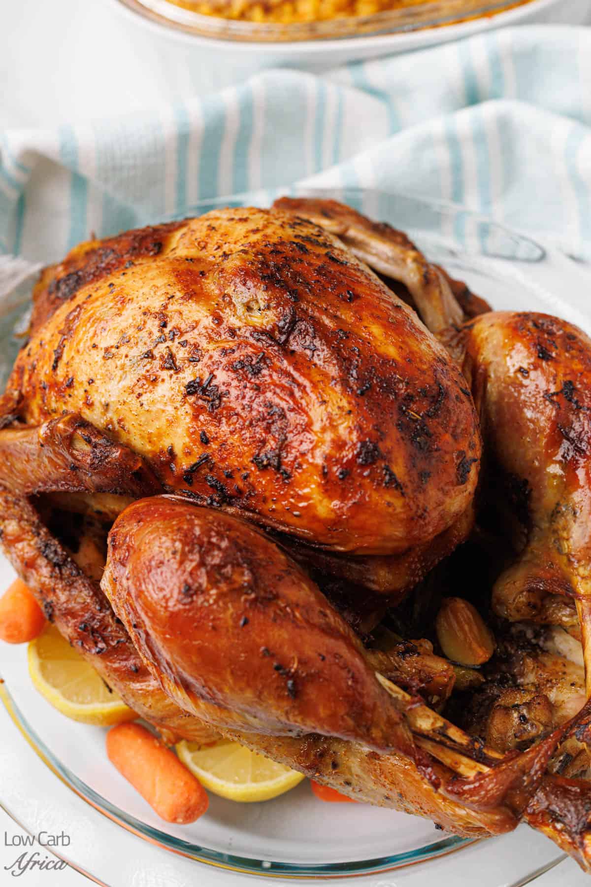 cajun thanksgiving turkey on a white plate