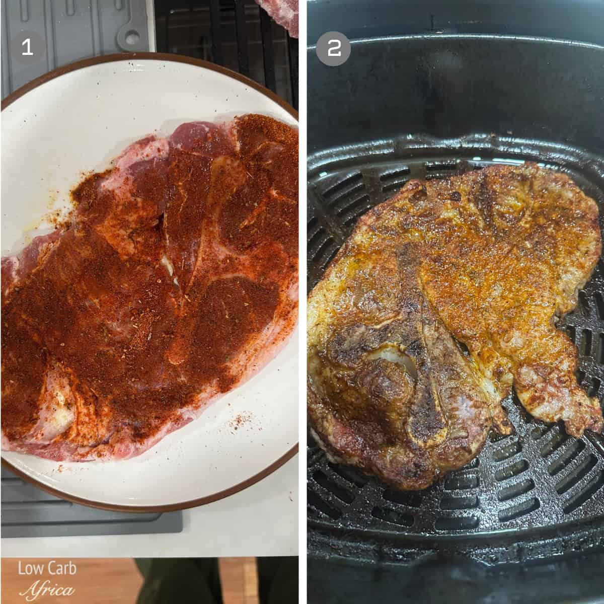 Air Fryer Pork Steak prep